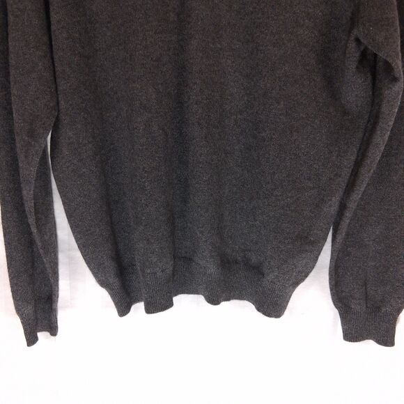 100% Cashmere Sweater Men's Allen Solly Size XL Gray V-neck - Picture 4 of 11